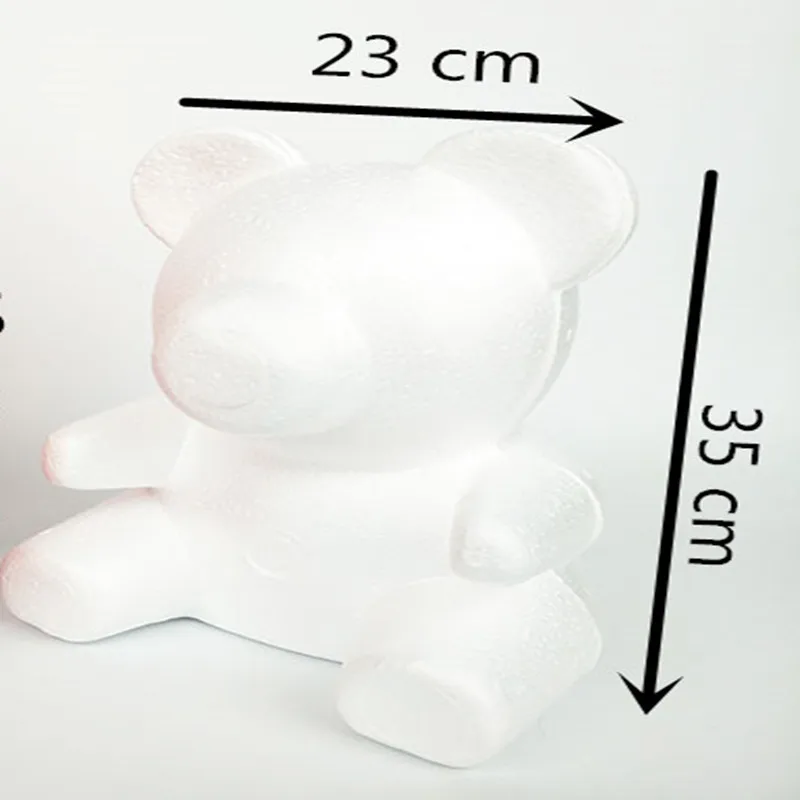 1 шт 10 м/20 см/35 см пена Роза медведь плесень DIY искусственный цветок розы Медведь пластик медведь розы собака удачи модель формы - Цвет: 35 cm bear