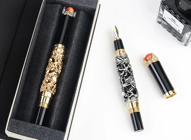 Бренд Jinhao, роскошная авторучка в стиле дракона, 0,5 мм, Золотой Металл, Iraurita, бизнес ручки для письма, инструмент, подарок, канцелярские принадлежности