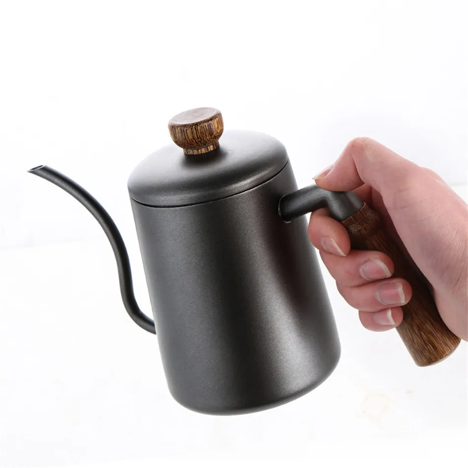 2019 New 600ml Wooden handle stainless steel Teapot Drip Coffee Pot Long Spout Kettle Cup Home Kitchen Tea Tool 2019 New 600ml Wooden handle stainless steel Teapot Drip Coffee Pot Long Spout Kettle Cup Home Kitchen Tea Tool