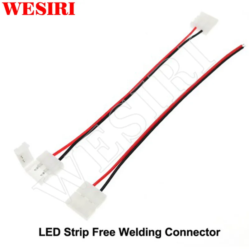 

LED Strip Connecter 2pin 10mm/2pin 8mm With Wire Free Welding Connecter For SMD2835 3528 5050 5630 3014 5730 LED Strip 10pcs/lot