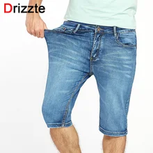 Drizzte Brand Mens Summer Stretch Lightweight Thin Denim Jeans Short for Men Jean Shorts Pants Plus Size 32 33 34 35 36 38 40 42