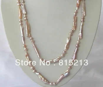 

ddh00221 stunning long 50" big 40mm baroque lavender freshwater pearl necklace