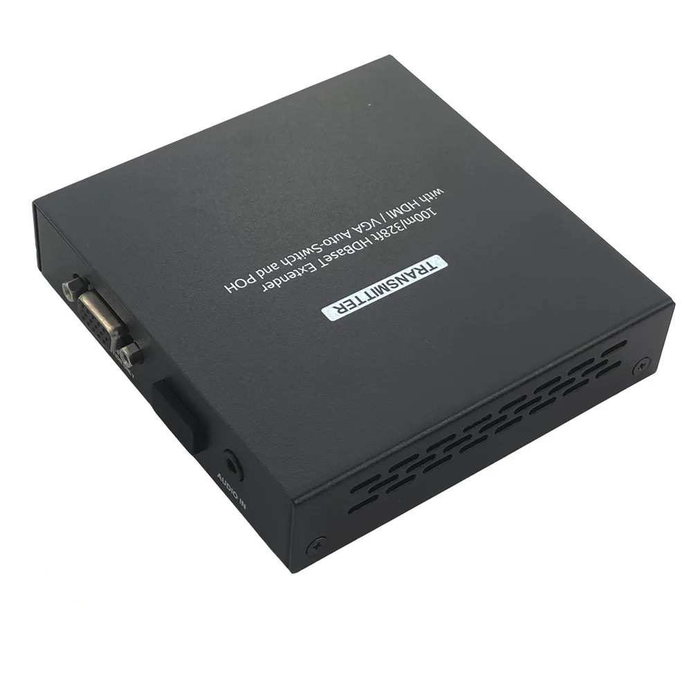 HDmatters Профессиональный 2-в-1 VGA HDMI HDbaset HDMI удлинитель с L/R стерео аудио выход PoH HDbaseT до 100 м