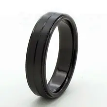 Tailor made 6mm centro groove anillo titanium paso edge wedding band tamaño 3-18 (# tr60)