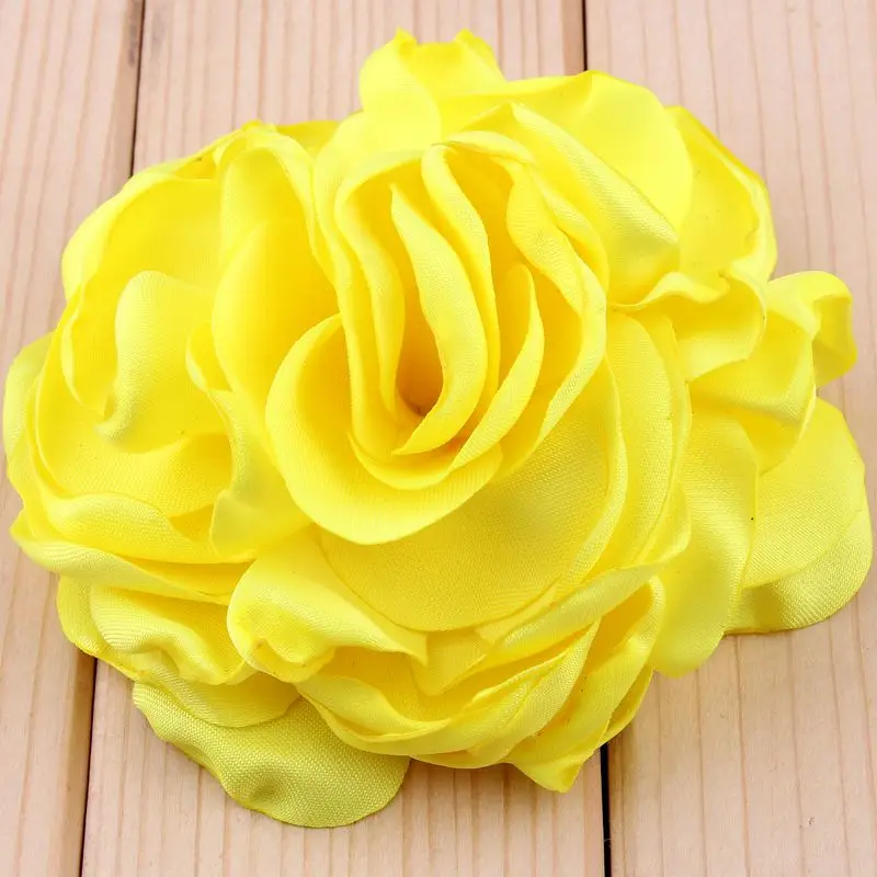 yellow 10 шт., 8 см, 20 цветов, винтажная искусственная цветочная ткань для девочек, повязка на голову, шикарные волосы, цветы, заколки для волос, аксессуары для волос, сделай сам - Цвет: yellow