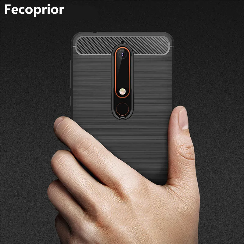 Best Nokia6 2018 Case For Nokia 6 2018 NK6 Back Cover Carbon Fiber Luxury Protective Armor Phone Celulars Coque Fecoprior
