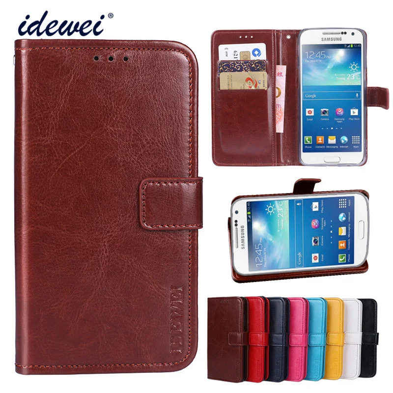IDEWEI Case For Samsung Galaxy S4 Mini Flip Wallet Leather Card Holder With Stand Cover i9190 | Мобильные телефоны и