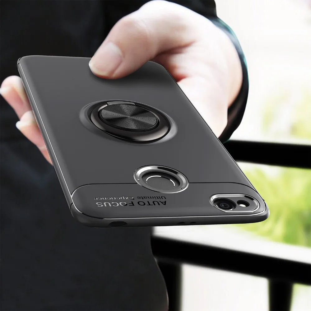 

Rotating Finger Ring Magnetic Car Holder Case For Xiaomi Redmi 4X Back Cover Silicone Cases For Xiaomi Redmi 4X Fundas