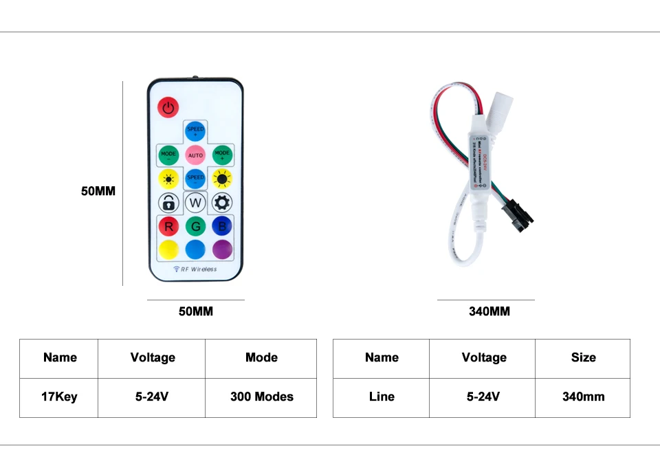 5 в-24 в 2812 1903 2811 РЧ пульт дистанционного управления 3 ключа 17 ключа 3-контактный интерфейс применяется к 5 в 12 В 24 в RGB 6812 WS2812 светодиодный светильник