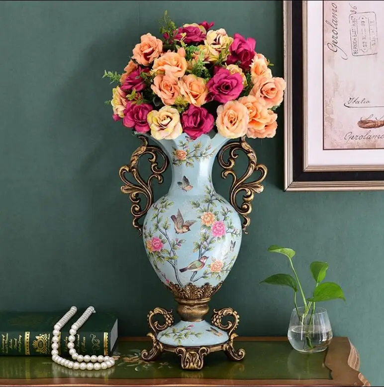 

European resin dry vase home decoration