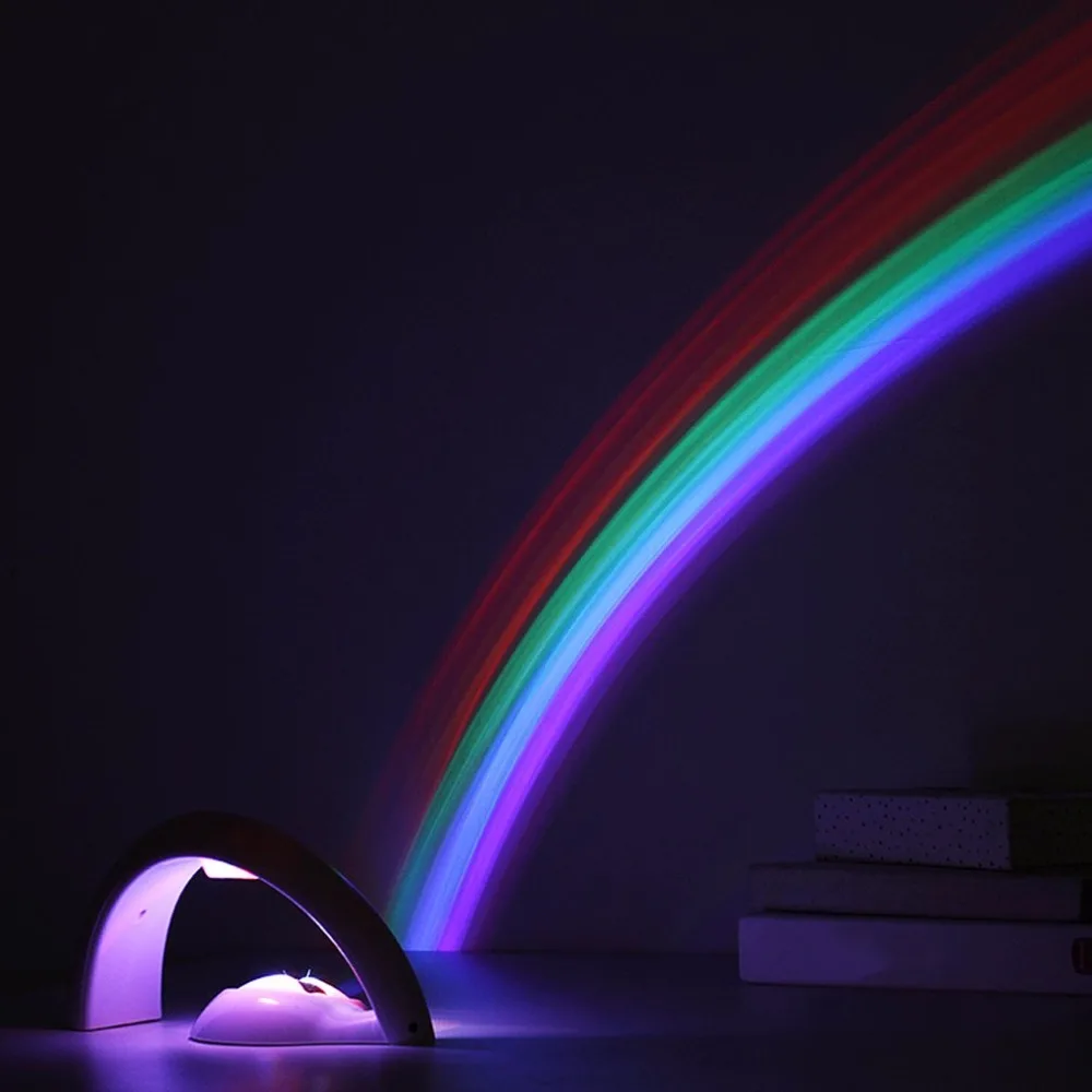 

Novelty Creative 1W LED Colorful Rainbow Night Lights Romantic Rainbow Projector Lamp Coway Girlfriend In Particular Small Gifts