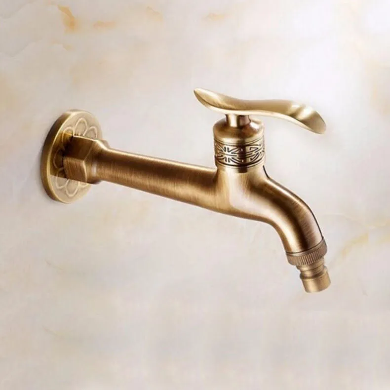 High Quality Long Antique brass decorative garden faucets single cold ...