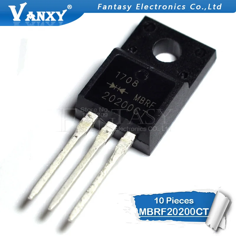10 шт. MBRF20200CT TO 220F MBRF20200 220 20200CT 20A 100V MBRF20200CTG|Диоды| |