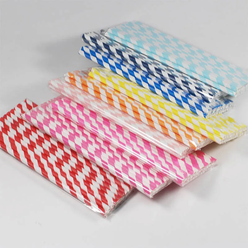 

25Pcs disposable paper straws Multicolor straws portable Pool party decorations Household items 25 colors to choose from