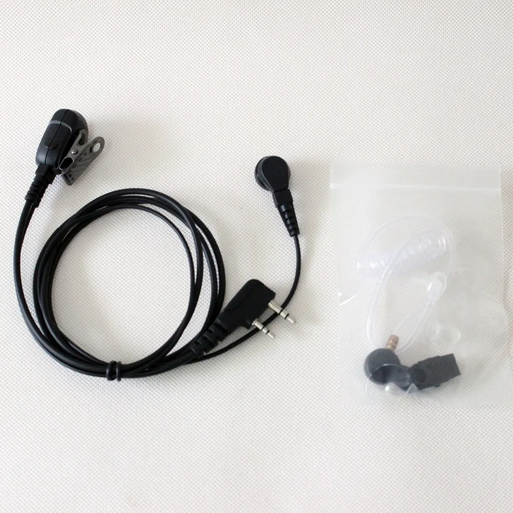 XQF Two way radio Earpiece 2 pin 2.5mm Big PTT Acoustic Air Tube