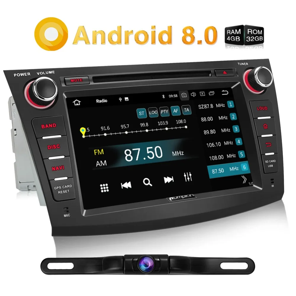Pumpkin 2 Din 8 дюймов Android 0 автомобильный Радио dvd плеер 4 Гб RAM Wifi 4G стерео GPS навигация