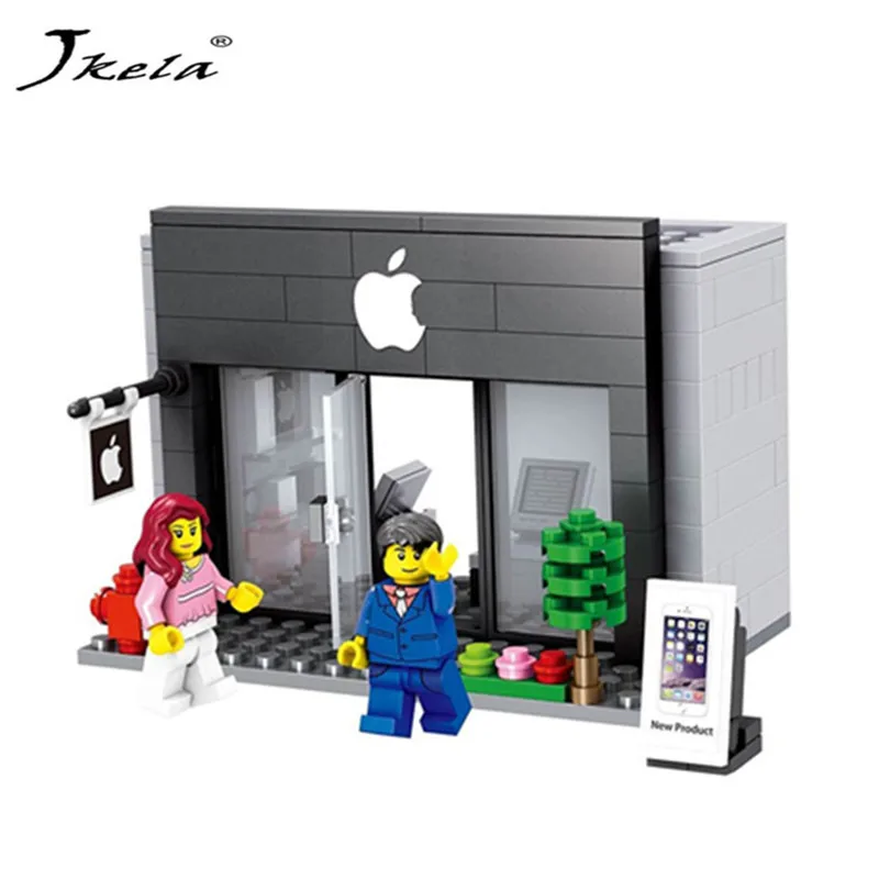 

[New] Legoingly Hsanhe Mini Street Model Store Shop City Series with Starbuckks Apple CKFC Building Block Toys