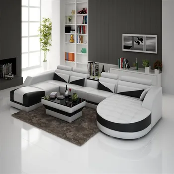 

0413-G8018 Home furniture living room modern 7 leather sofa seater