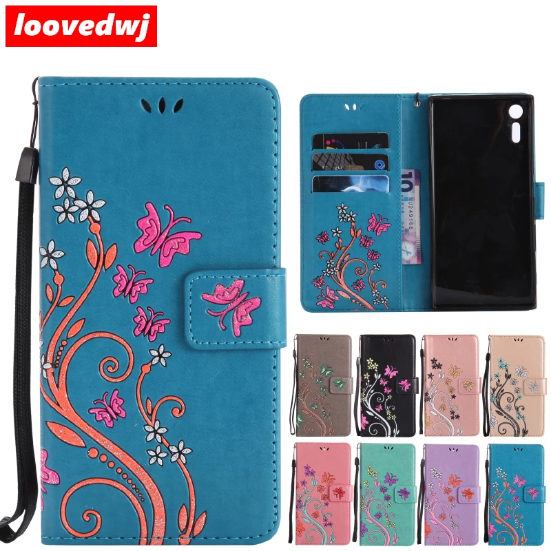 Loovedwj откидная крышка для Sony Xperia XZ XZS кожаный чехол Luxury Красочные бабочки