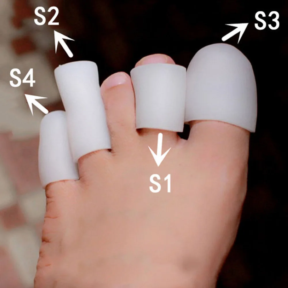 Силиконовый защитный гель для пальцев ног, вросшие трубки для ногтей, подушка в виде кукурузы, колпачок, полезный разделитель пальцев ног, 1 пара инструментов для ногтей