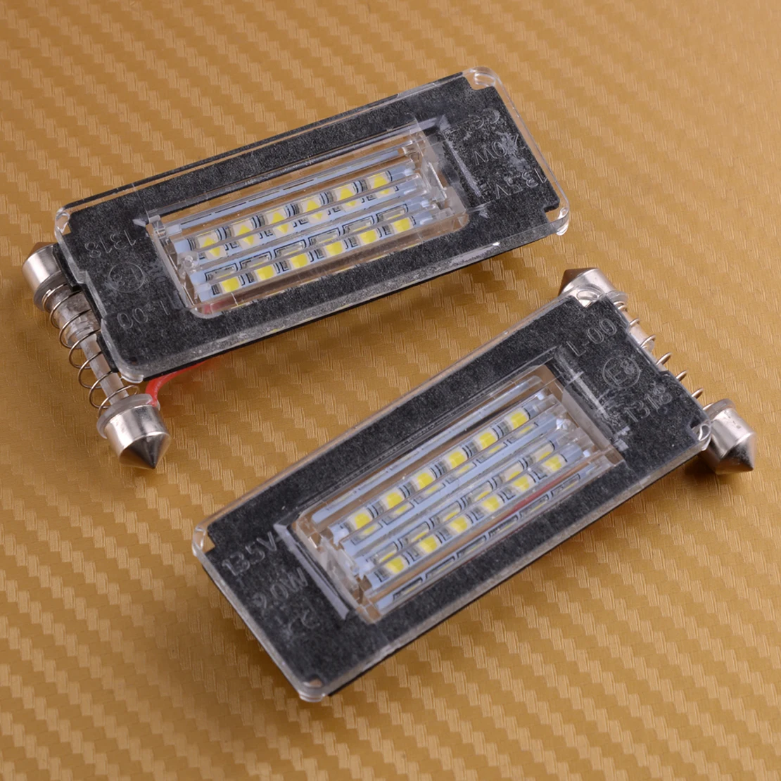 CITALL Car 2pcs Error Free White 18 LED License Plate Light for MINI