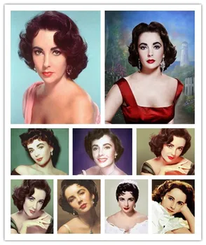 

100% Full square DIY 5D Elizabeth Taylor 5d Diamond Painting Cross Stitch Diamond Embroidery Patterns rhinestones Diamond Mosaic