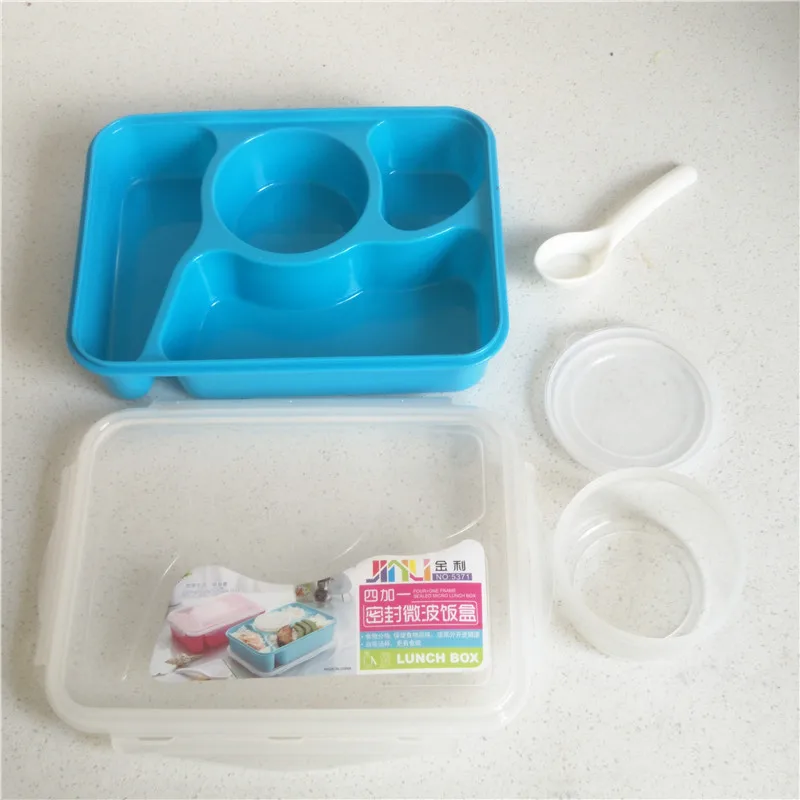 Bento Ланч бокс полностью герметичный пищевой 4 отсек Box миска для супа с