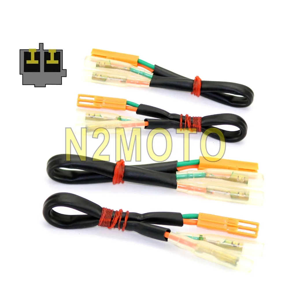 

4x OEM Turn Signals Wire Plug Adapters Indicator Connector Cable Leads for honda VT750 SHADOW VTX1800 VT1300 CB 500 C F X 02-15