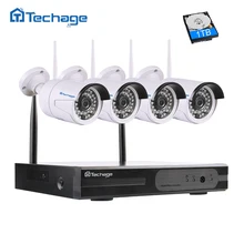 Techage Plug And Play 4CH 1080P HD Wireless NVR Kit 2.0MP Outdoor Security Wifi CCTV IP Camera P2P Video Surveillance System Set