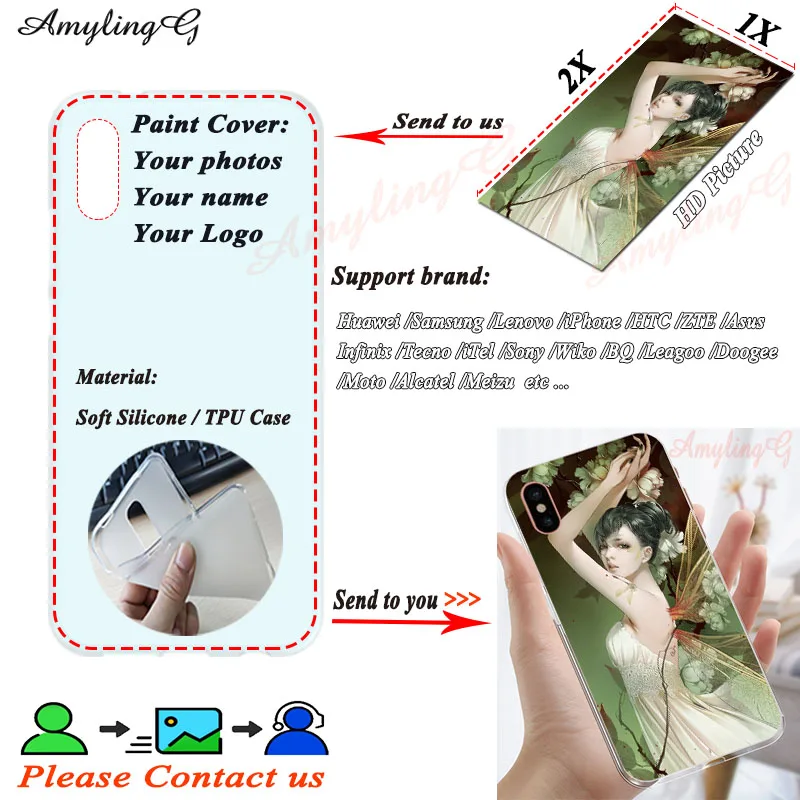 

DIY Custom Phone Case For Tecno Spark 2 3 Pouvoir 2 Pro X CM Camon 11 11S CX Air C8 C9 L8 L9 Phantom 8 Print Cover Photo Name