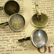 DIY ювелирных изделий-Французский рычаг Серьги База Бронзовый Цвет 12 мм Pad Серьги Выводы EFH0002