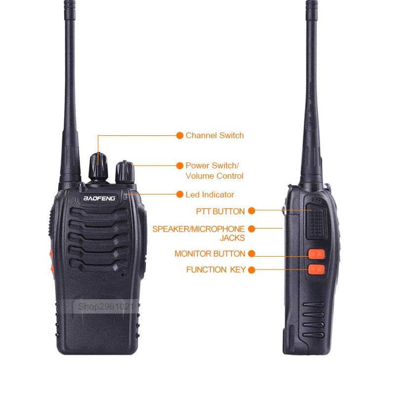 2 шт./лот Baofeng 888S портативная рация BF-888S 5 Вт UHF 400-470 МГц портативная рация bf888S двухсторонняя Ham CB радио коммуникатор