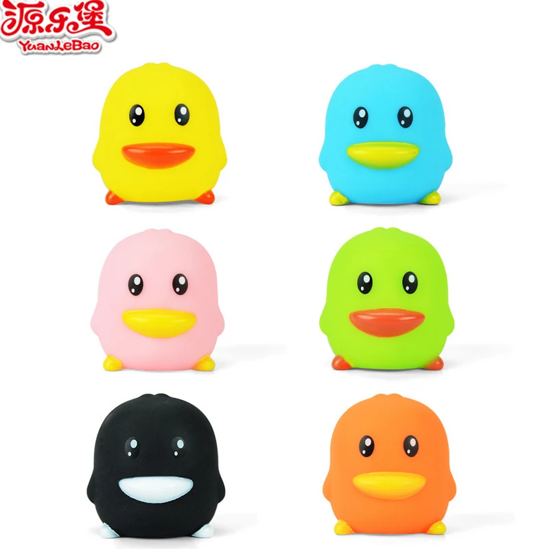 

YLB 6pcs/lot Colorful PVC Duck Baby Bath Toys Shower Water Floating Squeeze Sound Squeaky Mini Bathroom Toys