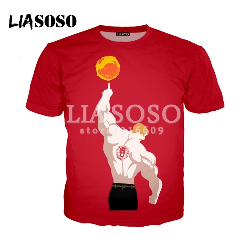 

LIASOSO NEW Anime Nanatsu No Taizai The Seven Deadly Sins Escanor 3D Print T shirt/Hoodie/Sweatshirt Cosplay Unisex tshirt G2201