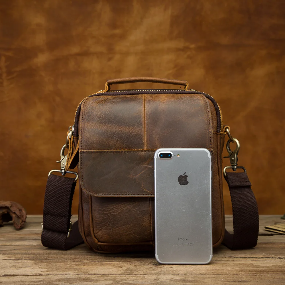 Оригинальная кожаная мужская модная повседневная сумка тоут Mochila дизайнерская