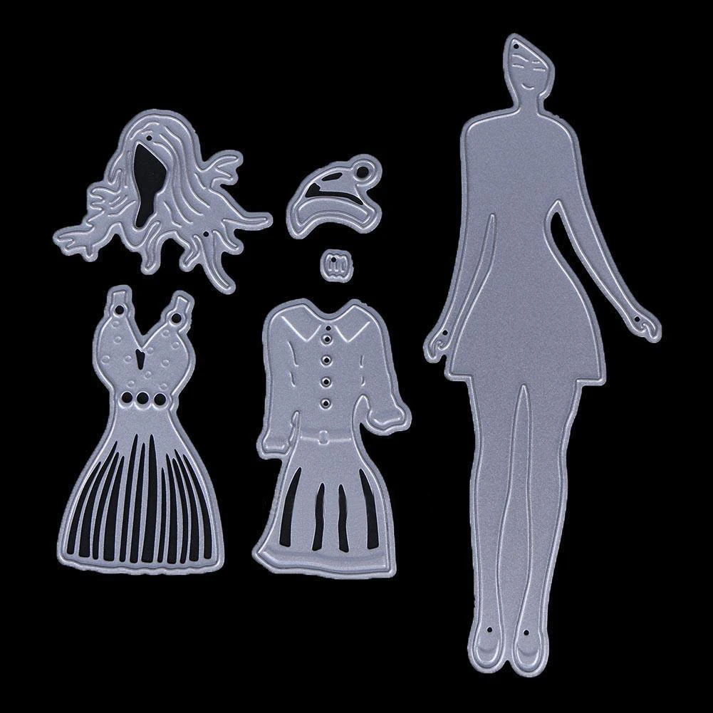 JX-LCLYL New Girls Metal Cutting Dies Stencil DIY Scrapbooking Embossing Paper Card Craft