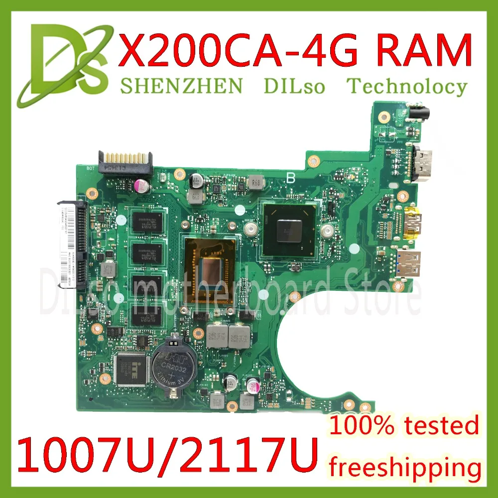KEFU X200CA For ASUS X200CA X200CAP Laptop Motherboard 1007U/2117U CPU 4GB MEMORY motherboard REV2.