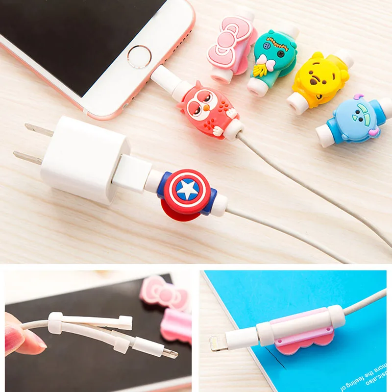 

Cartoon mobile phone data cable protective cover line original line anti-breaking cover headset cable Draad protective cover