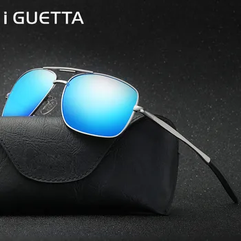 

iGUETTA Square Sunglasses Polarized Man Brand Fashion men 2019 Driving Driver Glasses Luxury Metal Glasses Frame UV400 IYJC361