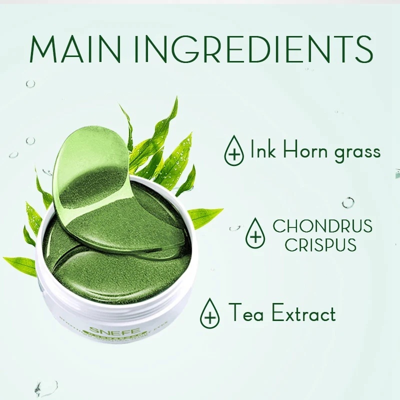 Seaweed Crystal Collagen Eye Mask Hydrating Smooth Fine Lines Removal Black Circle Eye Patches for Eyes Care Sleep Masks