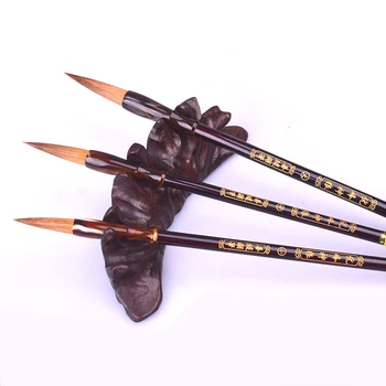 

New Small Regular Script Cursive Calligraphy Brush Pen Chinese Calligraphy Set Stationery Weasel Hair Writing Brush 3pcs