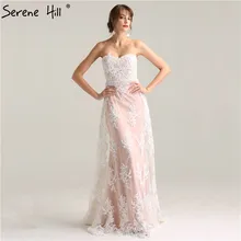 Платье Элегантное Бисероплетение вечерних платьев без бретелек сексуальное кружевное элегантное вечернее платье русалки реальное фото LA6226