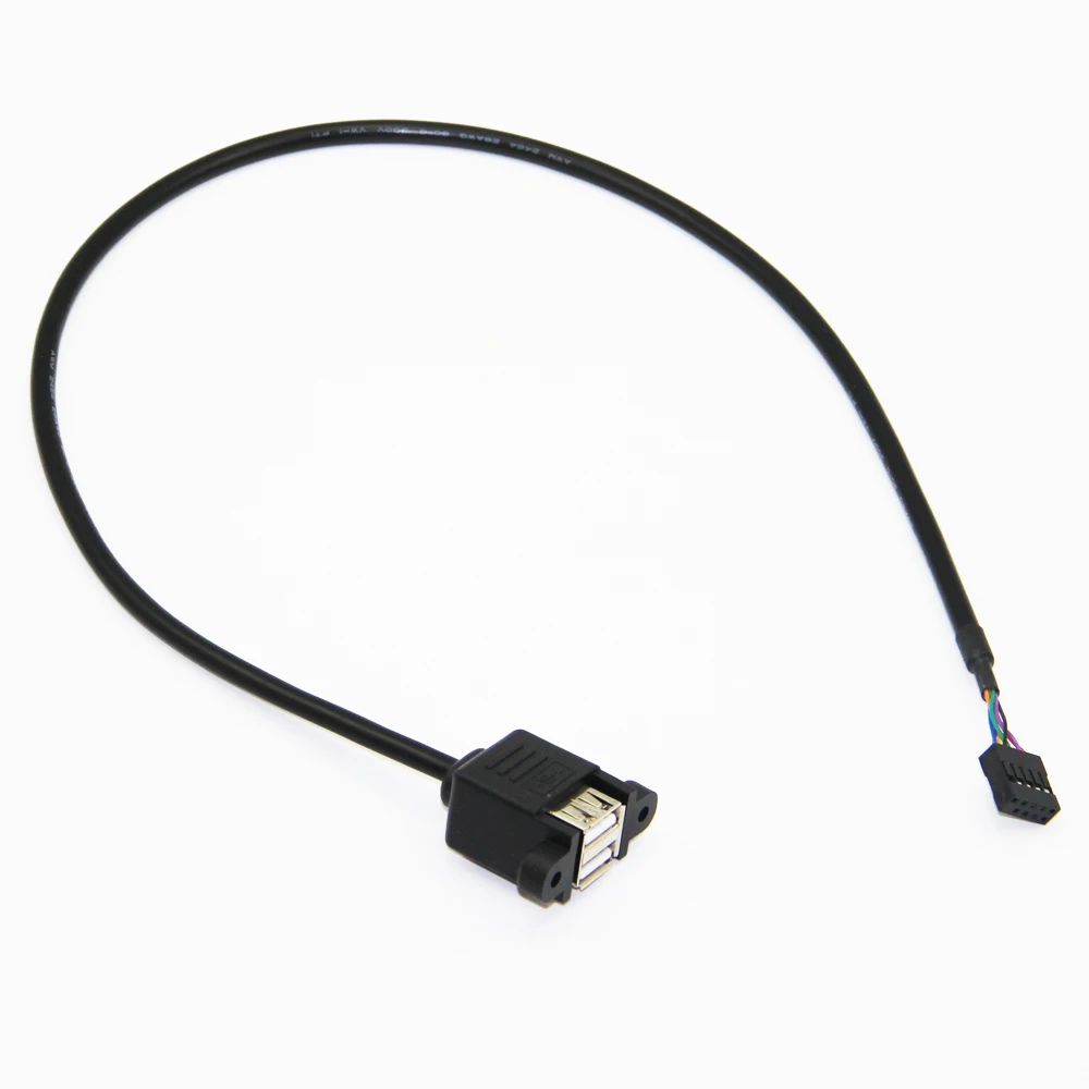 Материнская плата Bochara 9 Pin Header to Dual USB 2,0 Female кабель для передачи данных с винтовым креплением на панель 30 см 50 см