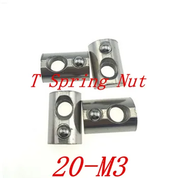 

100pcs 20-M3 M3 T Spring Nut Half Round Elasticity Spring Nut Block for 2020 Aluminium Profile