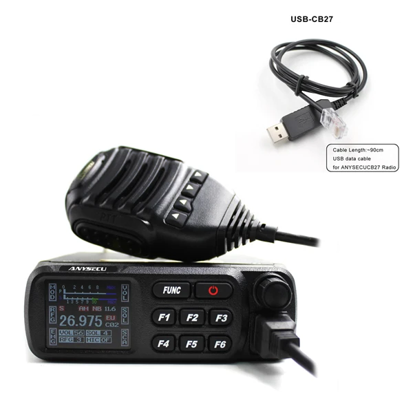 Anysecu CB Radio CB-27 коротковолновое мобильное радио 26,965-27,405 МГц AM/FM Citizen бренд lisence бесплатно 27 МГц коротковолновое радио CB27 - Цвет: CB27-USB