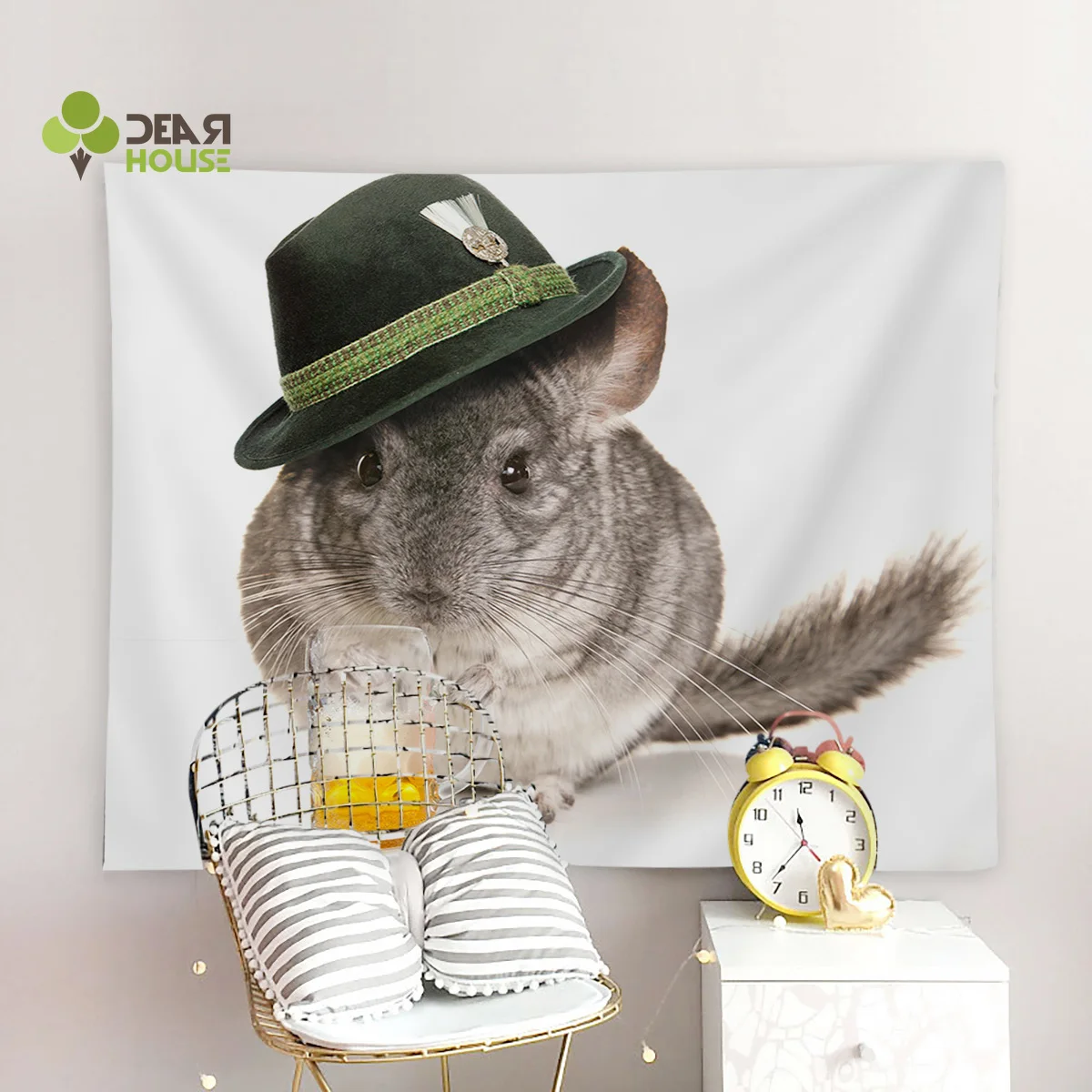 Dearhouse крыса в зеленой шляпе пьет пивной настенный гобелен Декор одеяло занавеска