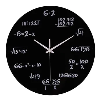 

Modern Silent Math Equations Polytechnic Digital Wall Clock Acrylic 25cm X 25cm for Home Decor