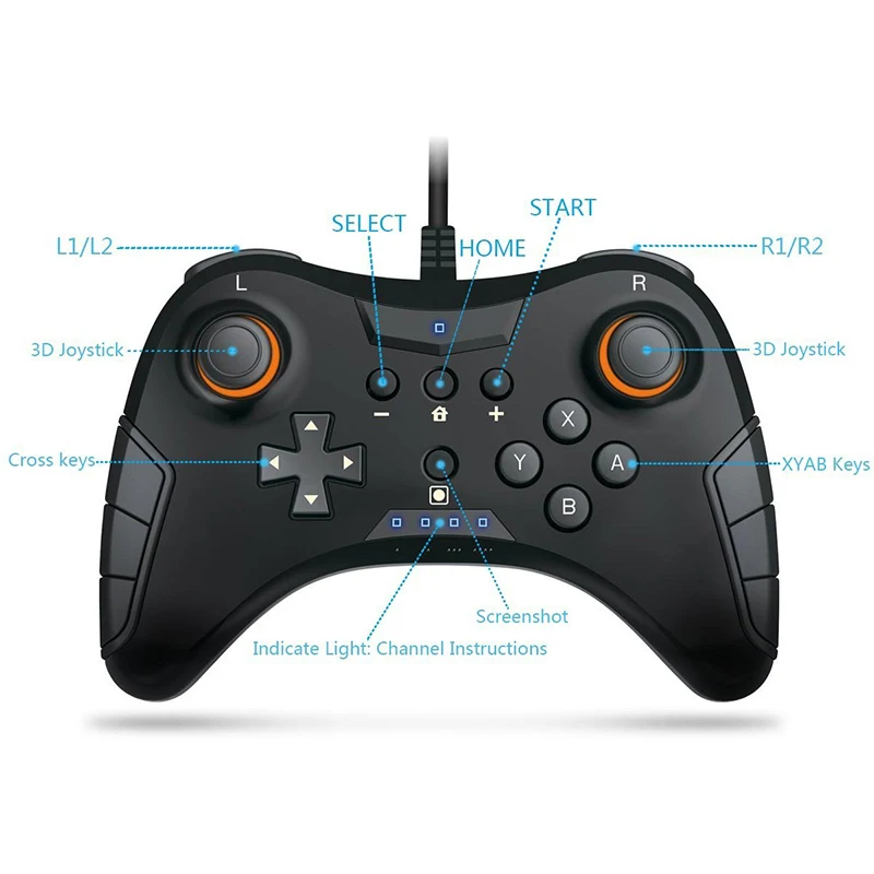 USB проводной геймпад с Тип-C адаптер джойстик для Nintend коммутатора/PS3/Оконные рамы(7/8 /8.1/10) /Android телефон/Планшеты игры contrller