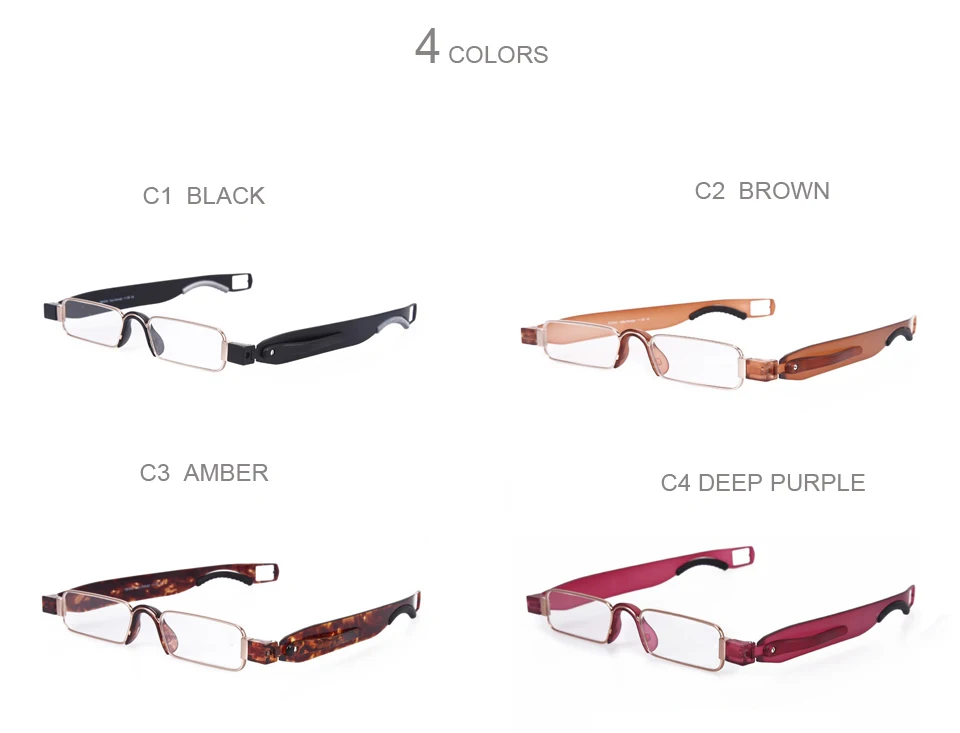 Портативные складные очки для чтения с вращением на 360 градусов для мужчин и женщин, прозрачные линзы с защитой от усталости, складные очки+ 1,0 до+ 4,0