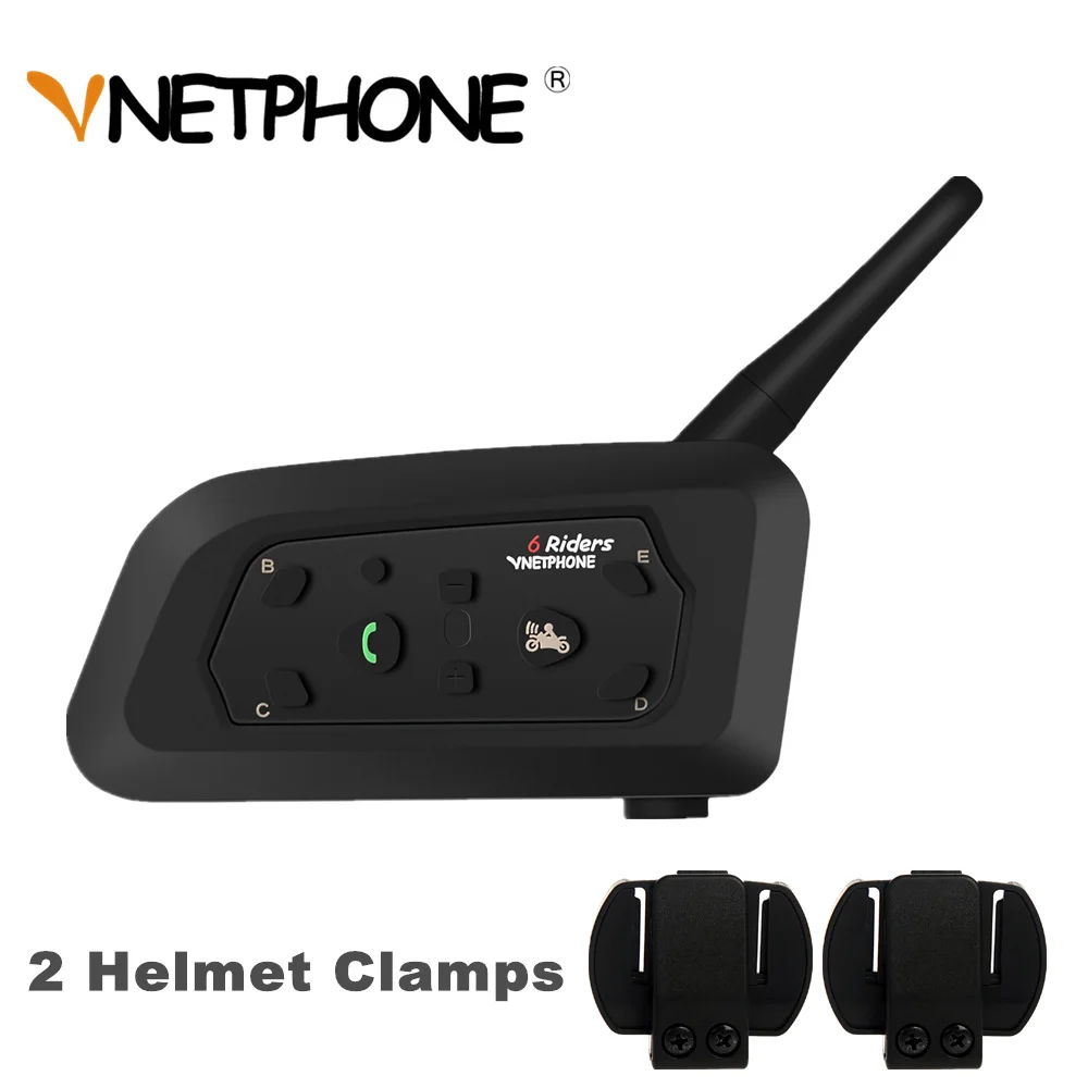 VNETPHONE V6 Intercomunicador 850 мАч Мото Bluetooth шлем домофон Heaedset+ 2 шт универсальные зажимы для шлема